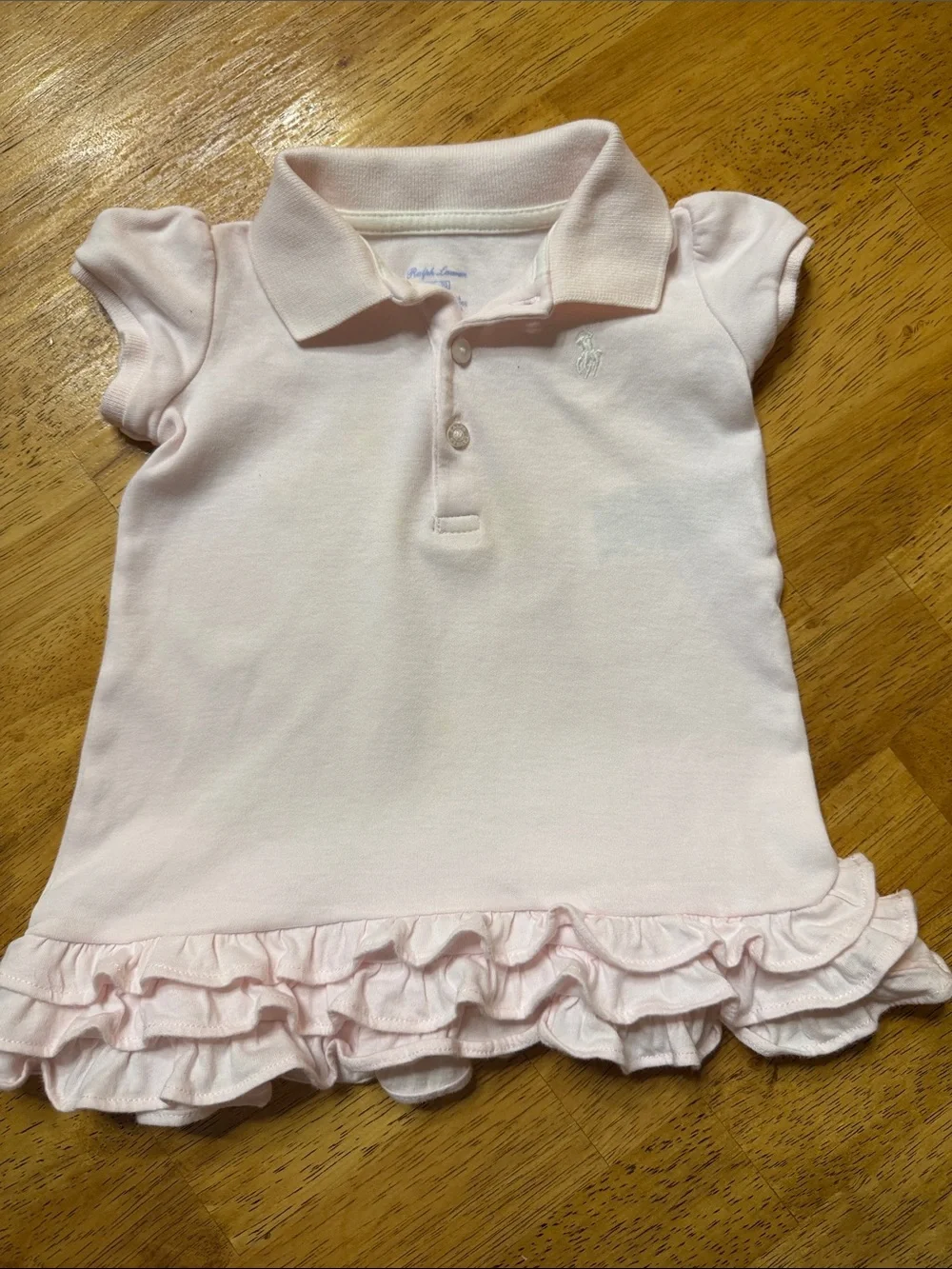 Ralph Lauren Baby Pink Polo Ruffle Dress